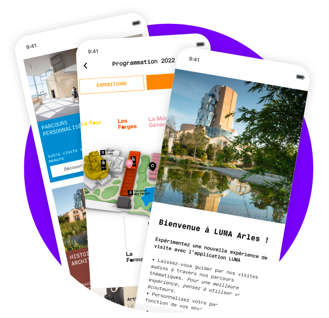 Exemples de l'application Smartapps de Luma Arles